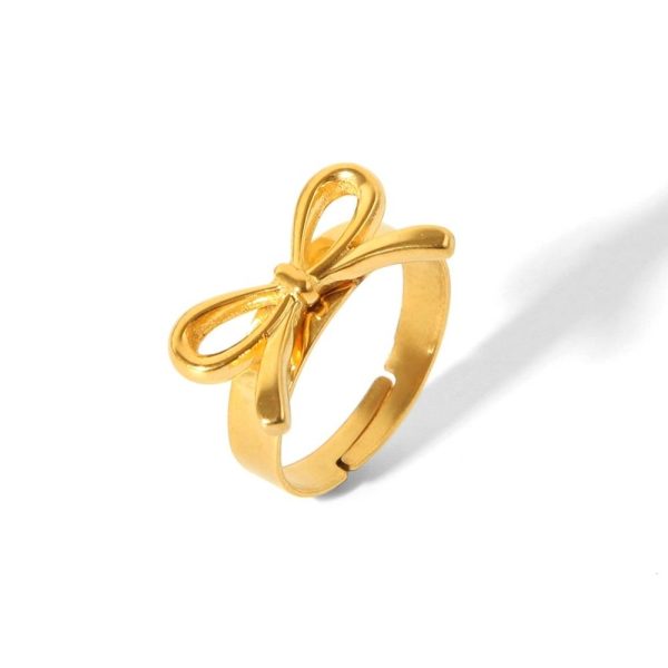 Veena Minimal Bow ring- 18K Gold Anti-Tarnish