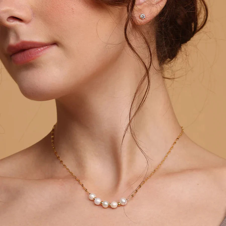 Aria Pearl Necklace - 18K Gold Anti-Tarnish