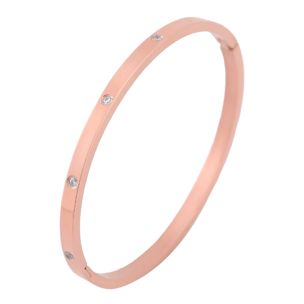 Crystal Bangle Bracelet – 18K Gold Anti-Tarnish