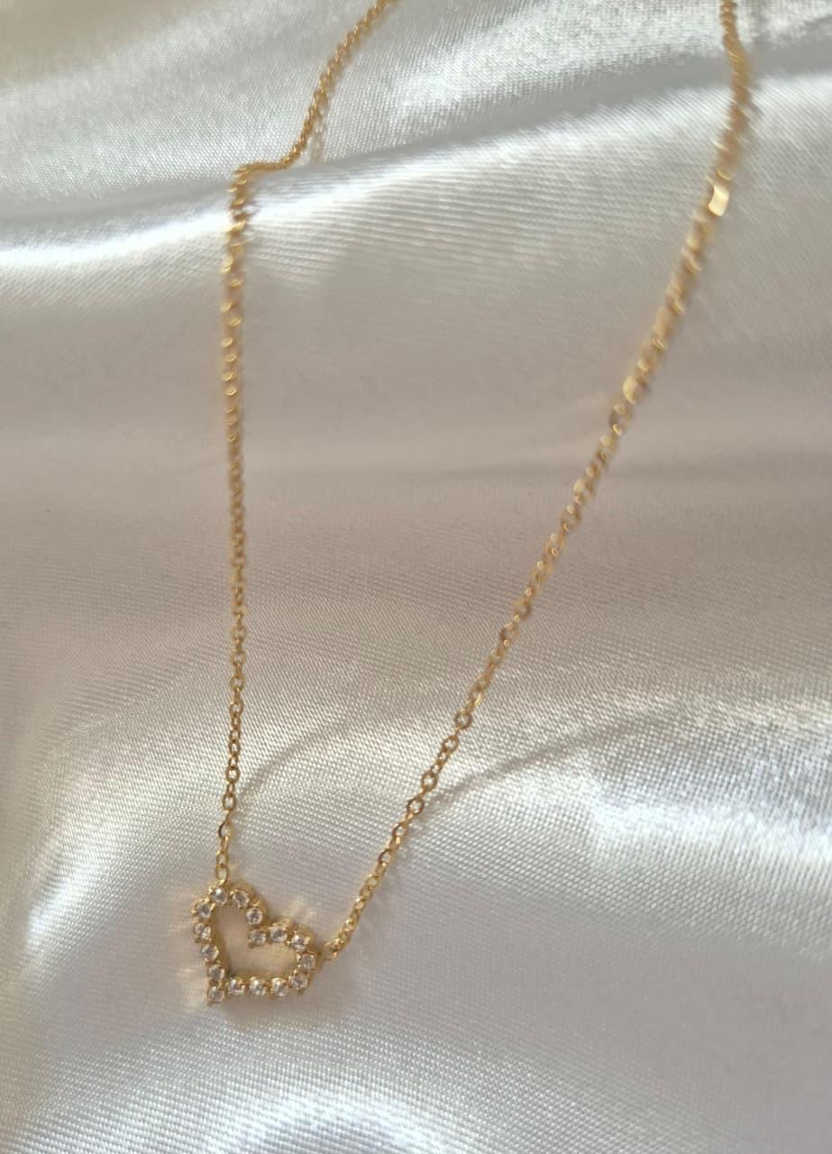 Diamond Heart Necklace - 18K Gold Anti-Tarnish