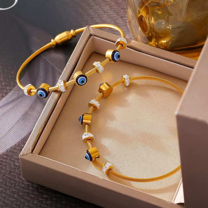 Evil Eye Bracelet – 18K Gold Anti-Tarnish