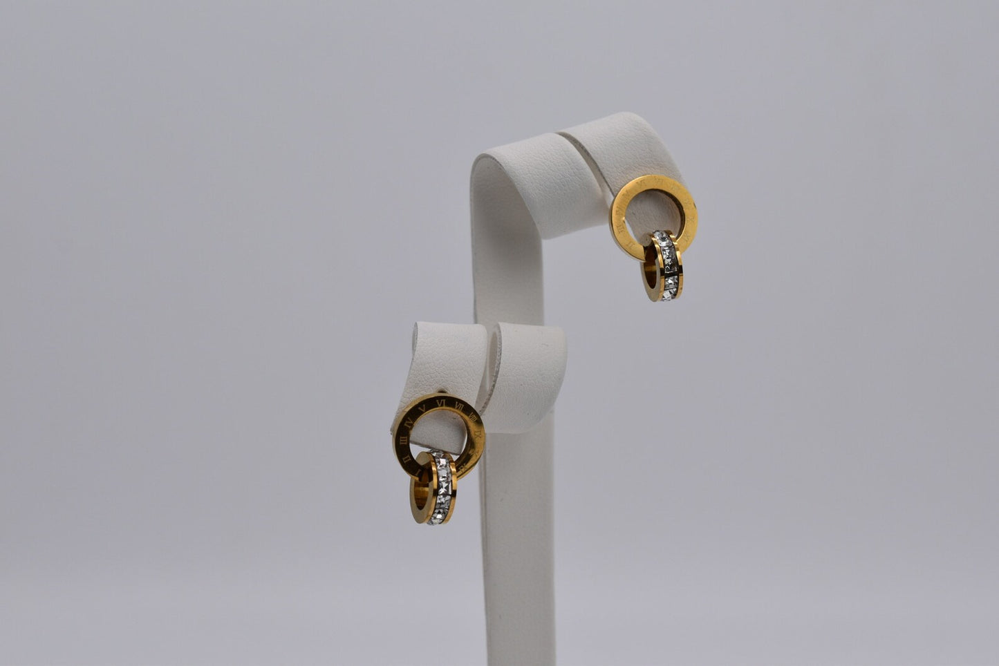 Elysia Roman Circle Earrings-Rose Gold Anti-Tarnish
