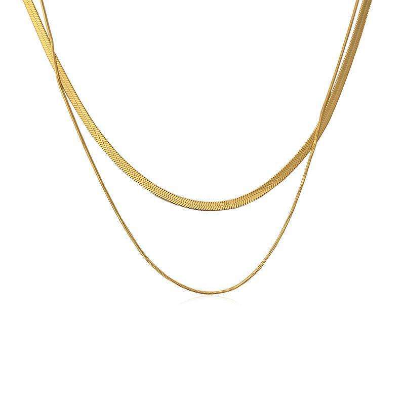 Greta Layered Chain Necklace – 18K Gold Anti-Tarnish