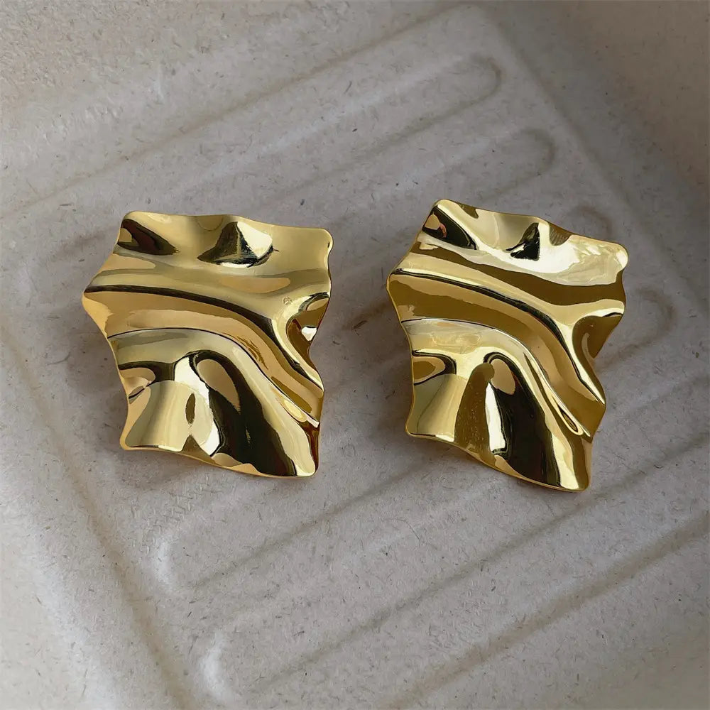 Geet Irregular Stud - 18K Gold Anti-Tarnish
