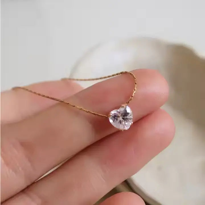 Heart Dainty Necklace - 18K Gold Anti-Tarnish