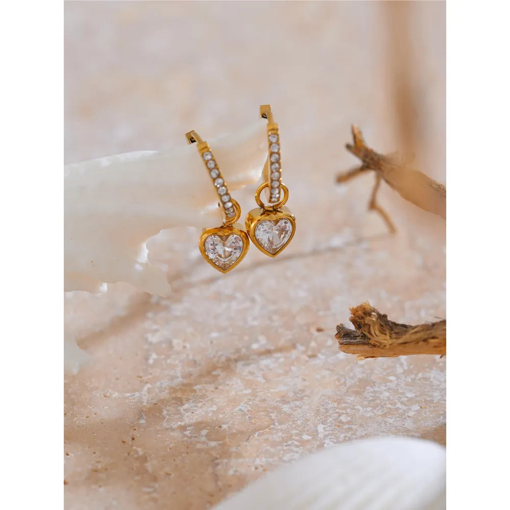 Demi Amora Hoops – 18K Gold Plated with Zirconia Accents