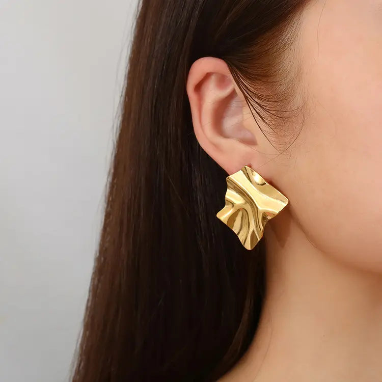 Geet Irregular Stud - 18K Gold Anti-Tarnish