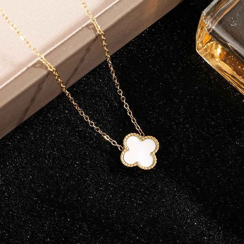 Isha White Clover Necklace - 18K Gold Anti-Tarnish