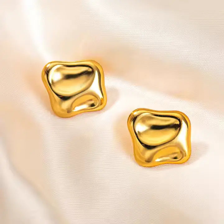Abi Chunky Irregular Earrings - 18K Gold Plated