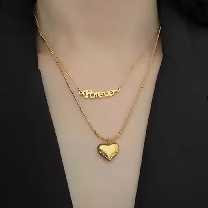 Forever with you Heart Necklace – 18K Gold Anti-Tarnish