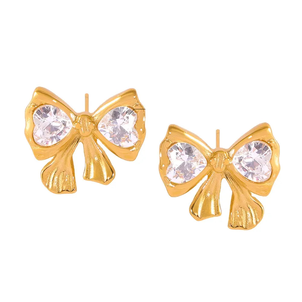 Lolita Bow Earrings - 18K Gold Anti-Tarnish