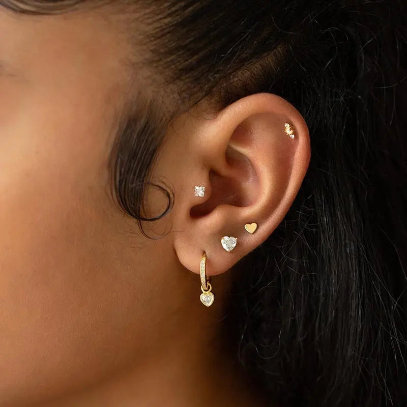 Demi Amora Hoops – 18K Gold Plated with Zirconia Accents