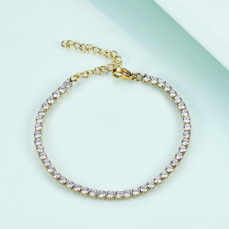 Diamond Spark Bracelet (3mm size stone) – 18K Gold Anti-Tarnish
