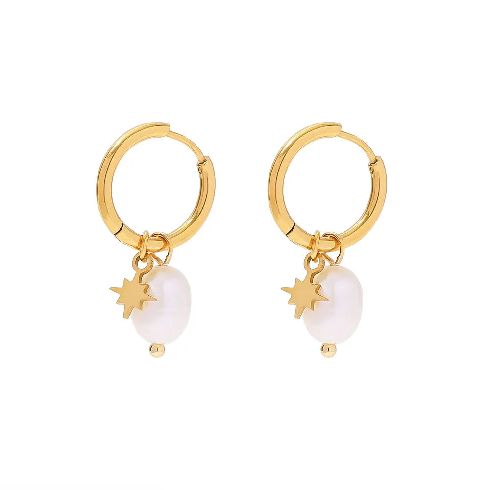 Anna Star Huggies - 18K Gold Anti-Tarnish