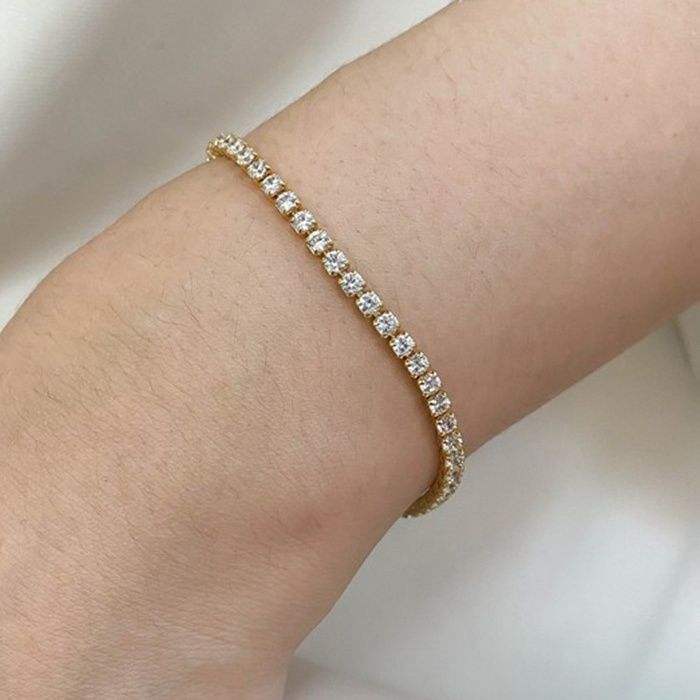 Diamond Spark Bracelet (3mm size stone) – 18K Gold Anti-Tarnish