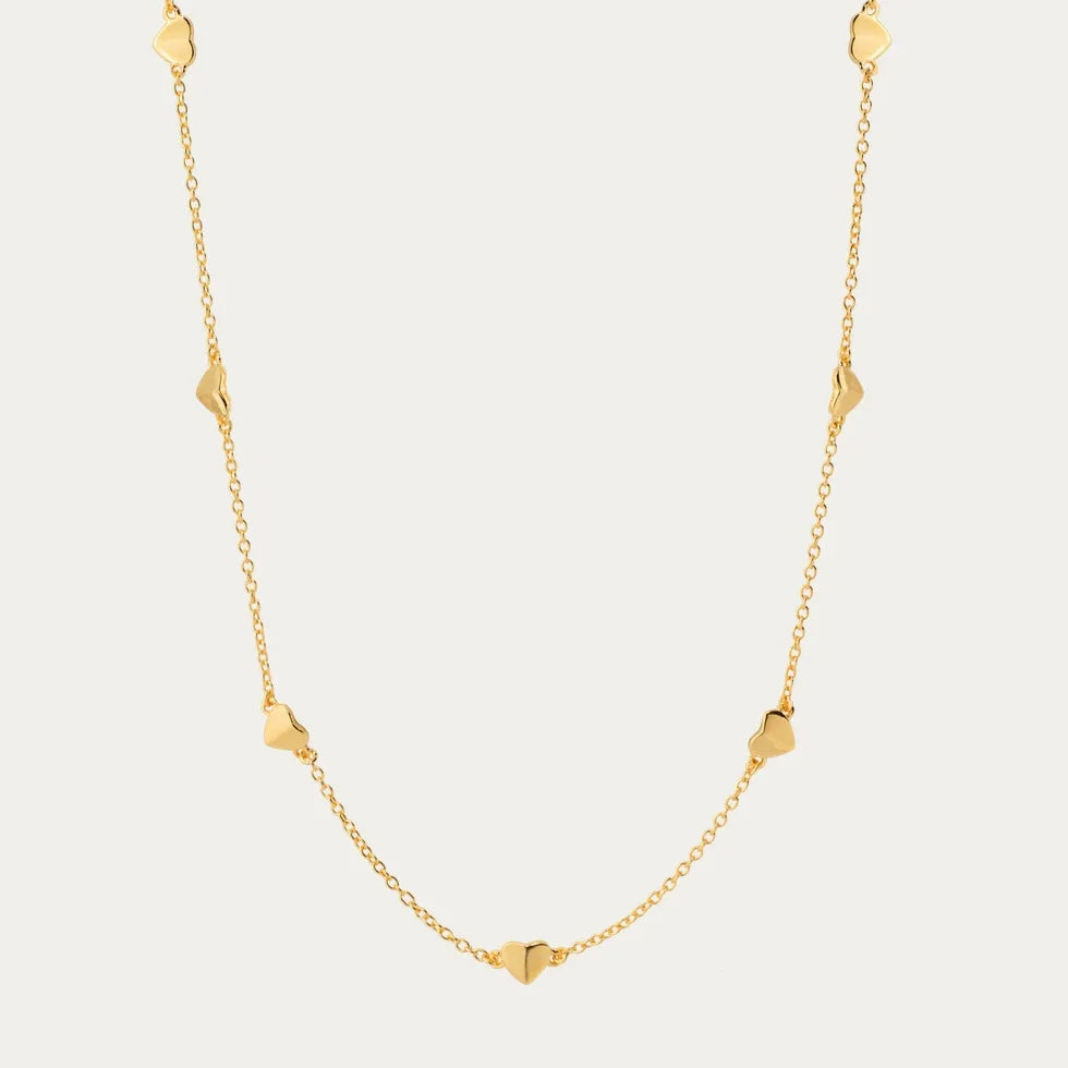 Mia Dainty Multi heart Necklace - 18K Gold Anti-Tarnish