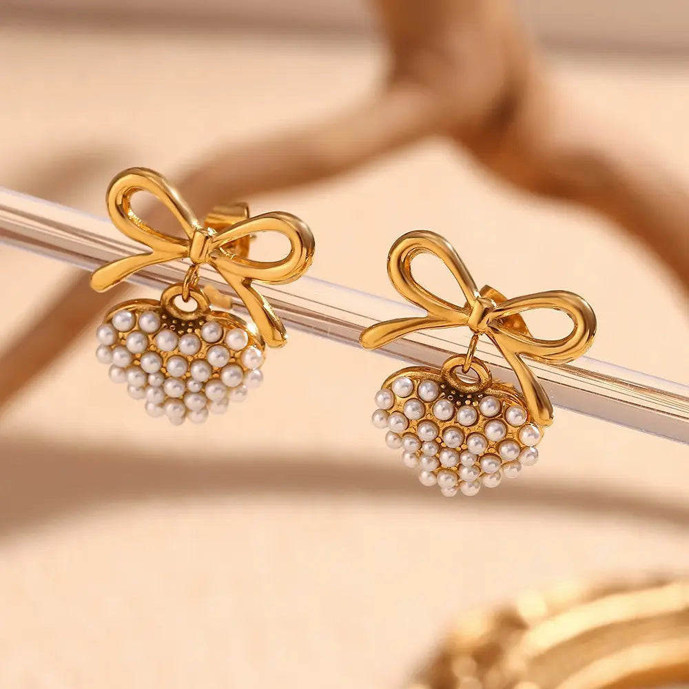 Kora Bow Earrings – 18K Gold Anti-Tarnish