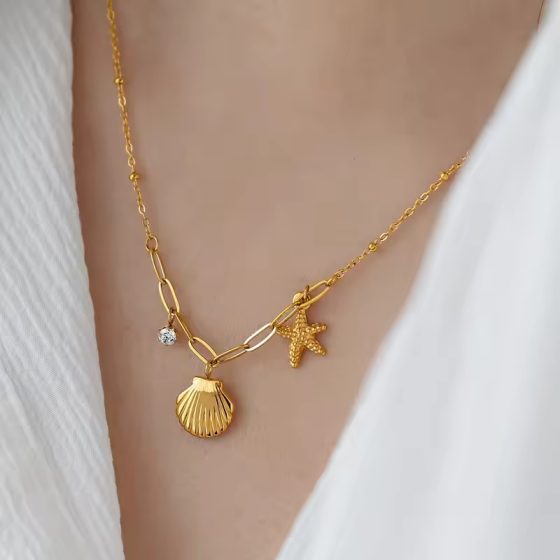 Oceana Shell Necklace - 18K Gold Anti-Tarnish