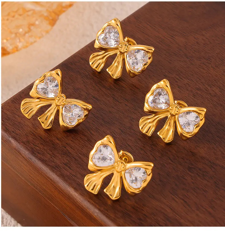 Lolita Bow Earrings - 18K Gold Anti-Tarnish