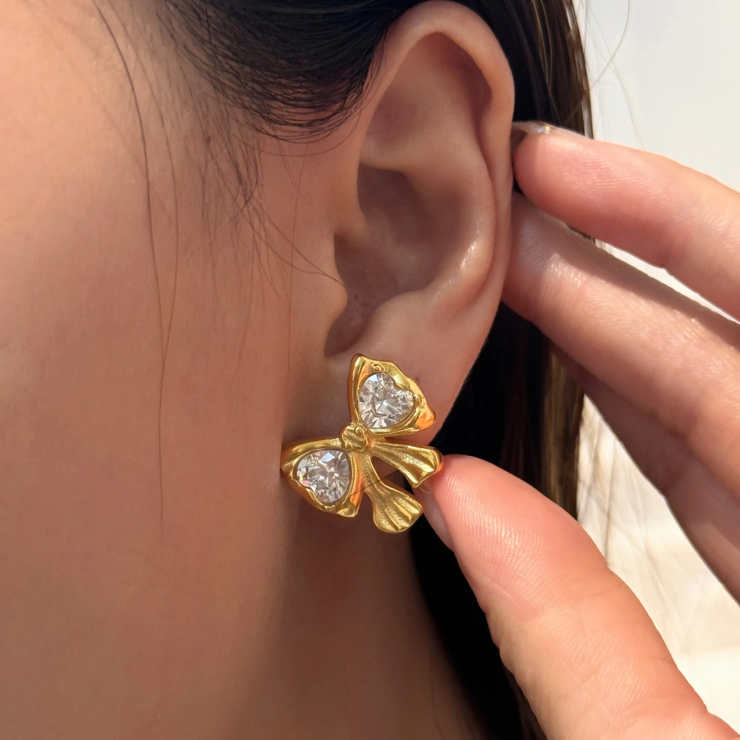 Lolita Bow Earrings - 18K Gold Anti-Tarnish