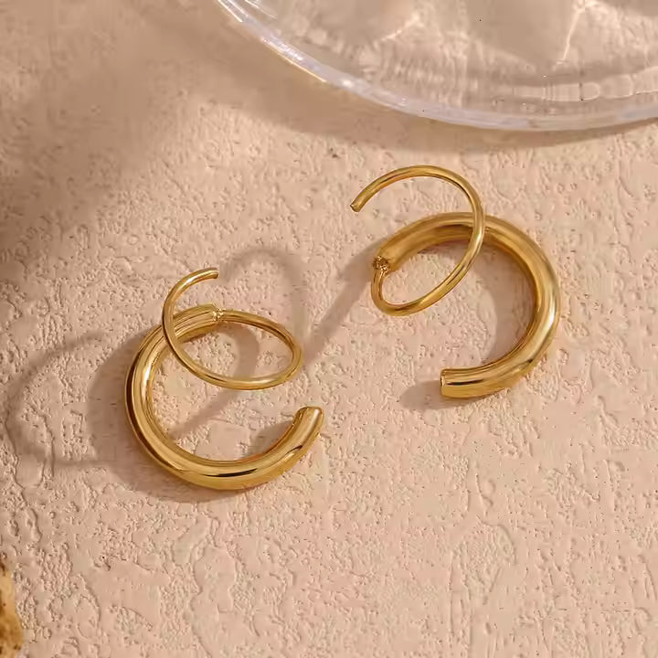 Diva Twina Hoops Light - 18K Gold Anti-Tarnish