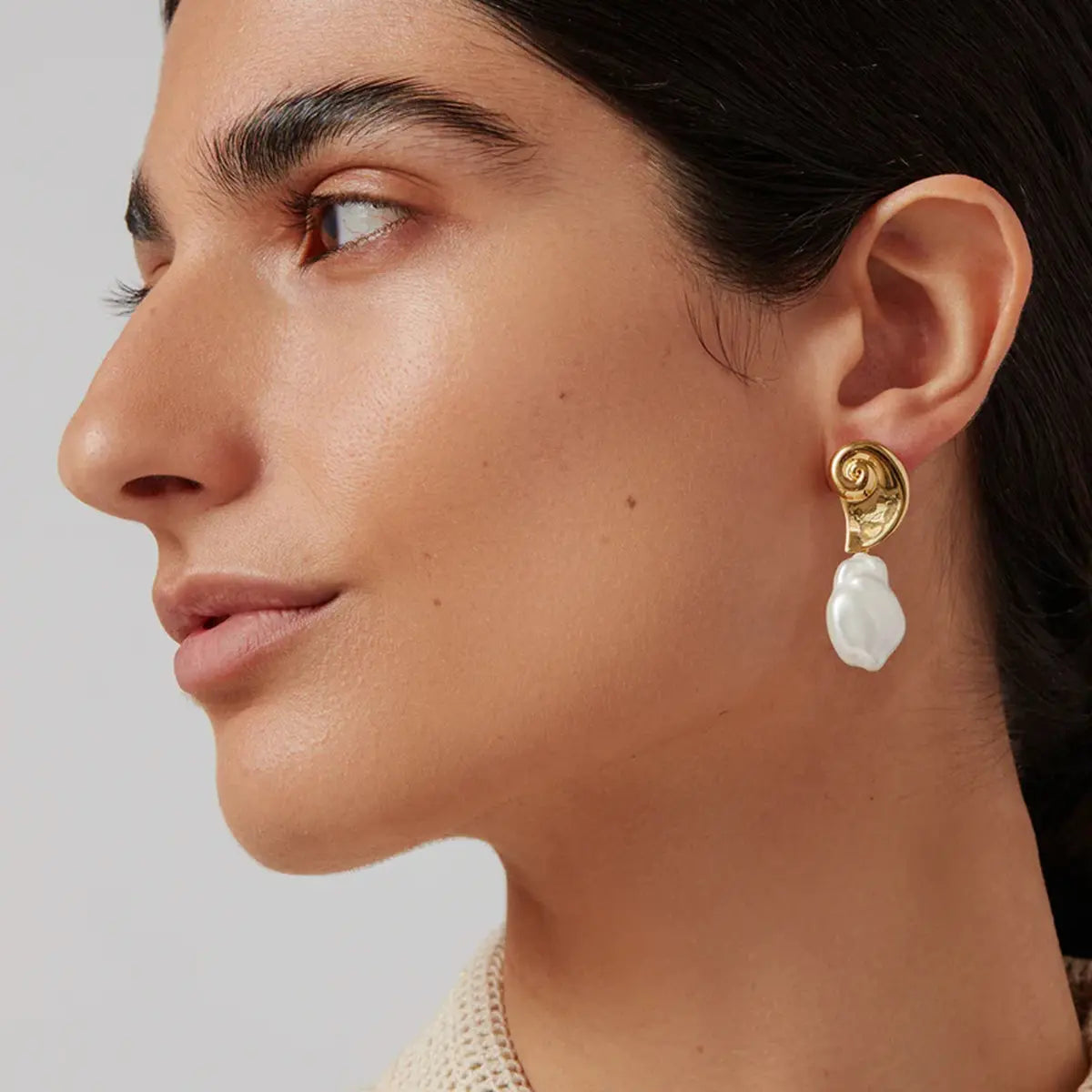 Heera Chunky Pearl Earrings - 18K Gold Anti-Tarnish