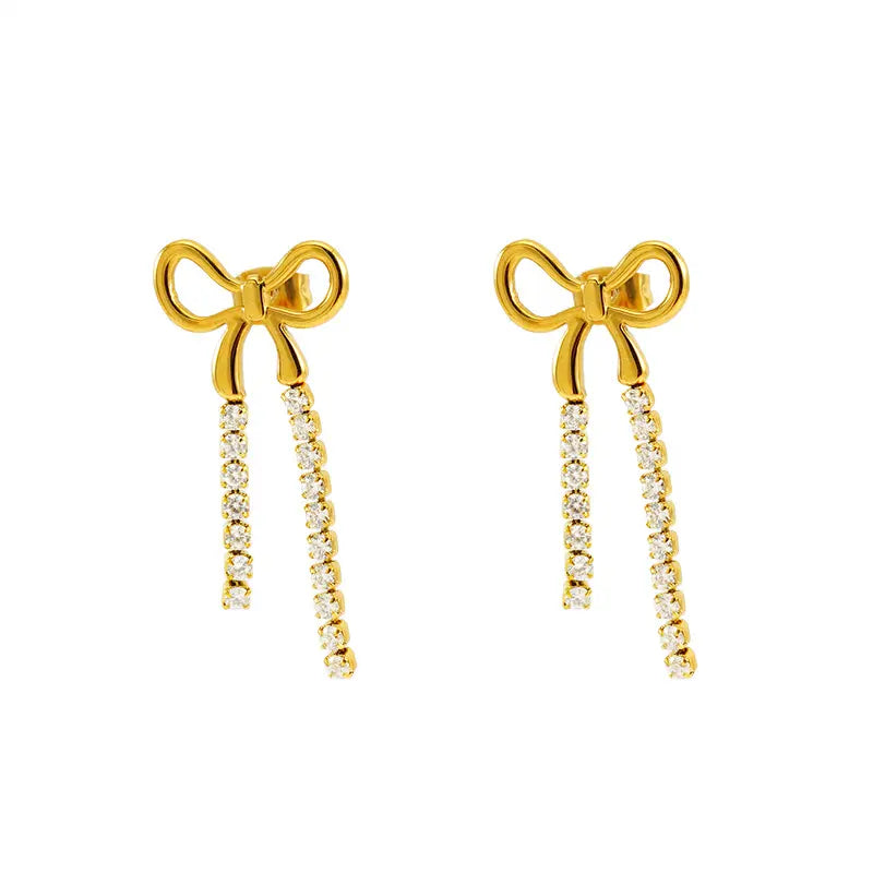 Jona Bow Earrings - 18K Gold Plated