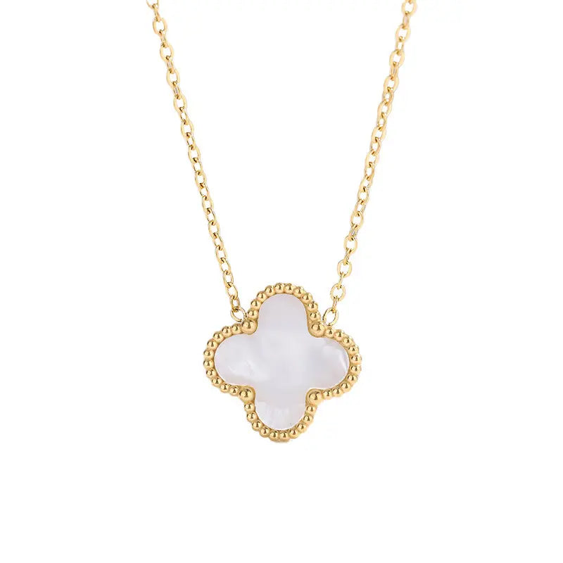 Isha White Clover Necklace - 18K Gold Anti-Tarnish