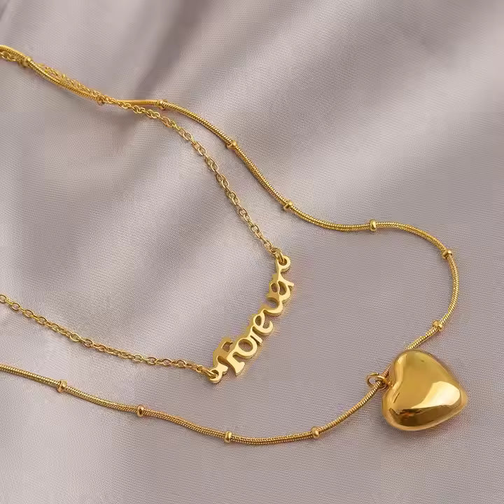 Forever with you Heart Necklace – 18K Gold Anti-Tarnish