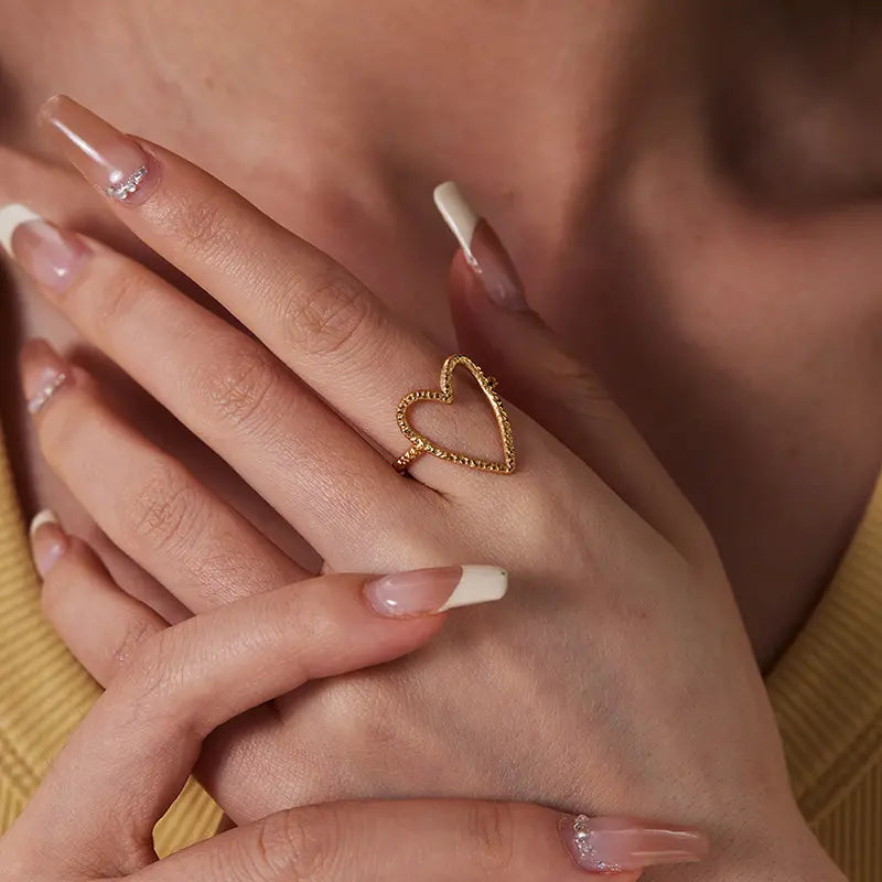 Aarna Minimal Heart ring- 18K Gold Anti-Tarnish