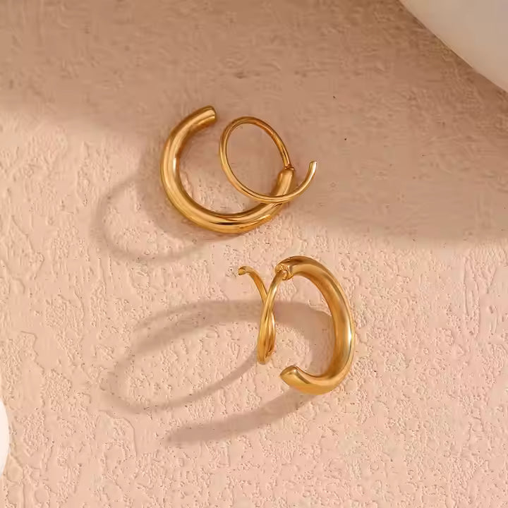 Diva Twina Hoops Light - 18K Gold Anti-Tarnish