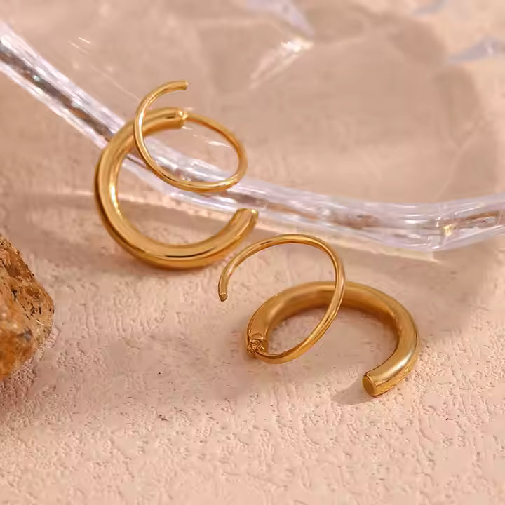 Diva Twina Hoops Light - 18K Gold Anti-Tarnish