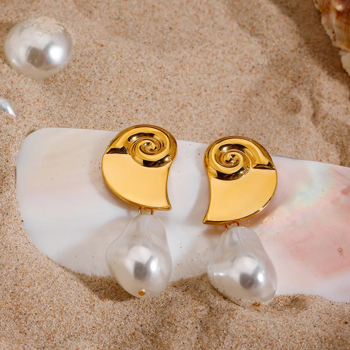 Heera Chunky Pearl Earrings - 18K Gold Anti-Tarnish