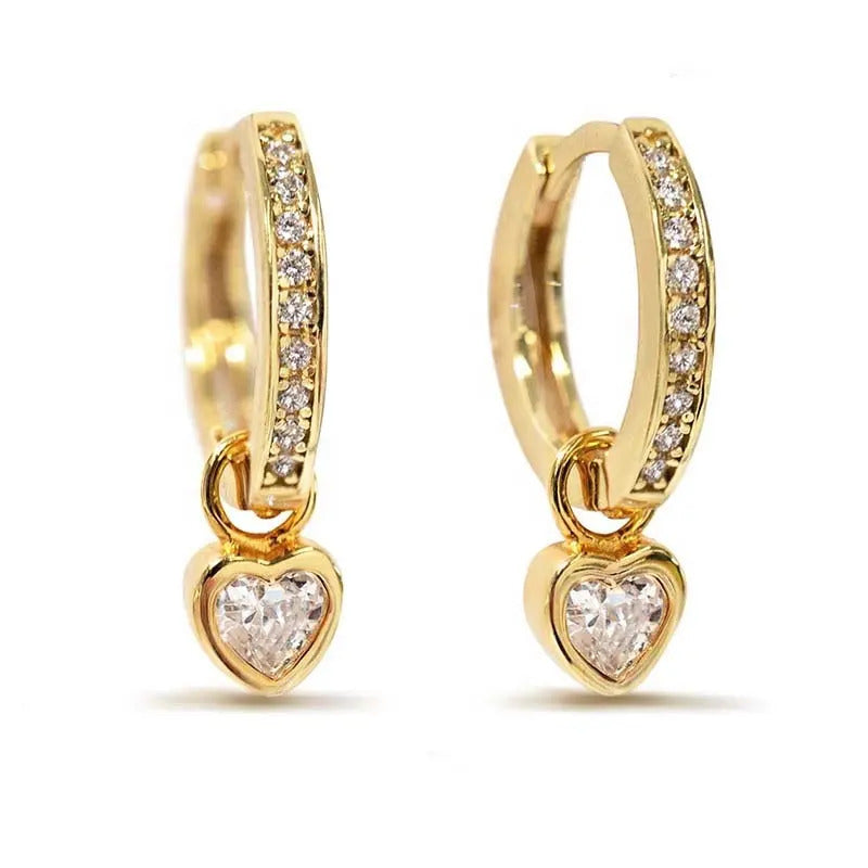 Demi Amora Hoops – 18K Gold Plated with Zirconia Accents