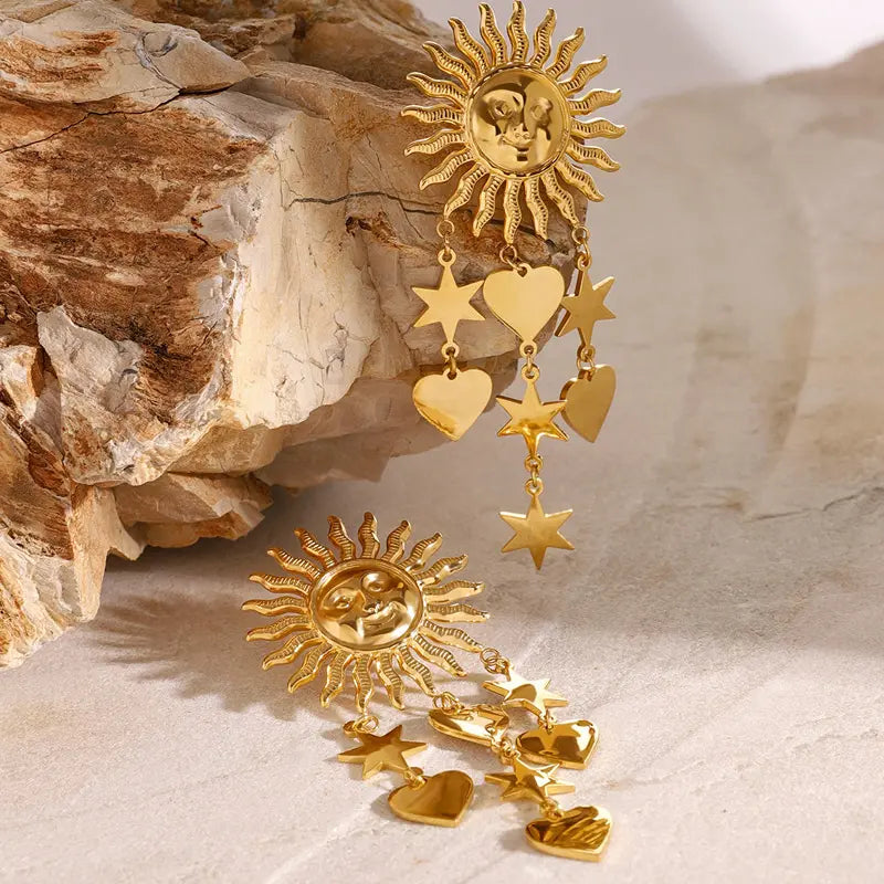 Mithra Sunflower Earring - 18K Gold Plated