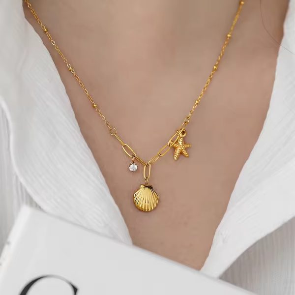 Oceana Shell Necklace - 18K Gold Anti-Tarnish