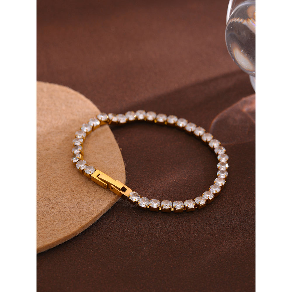 Diamond Affair Bracelet (2mm size stone)– 18K Gold Anti-Tarnish