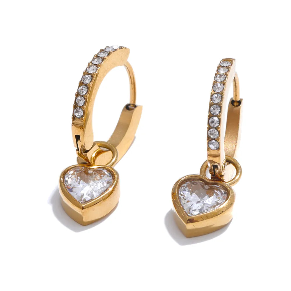 Demi Amora Hoops – 18K Gold Plated with Zirconia Accents