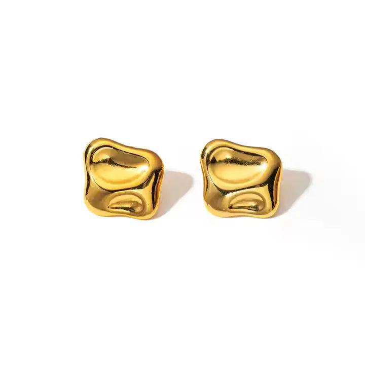 Abi Chunky Irregular Earrings - 18K Gold Plated