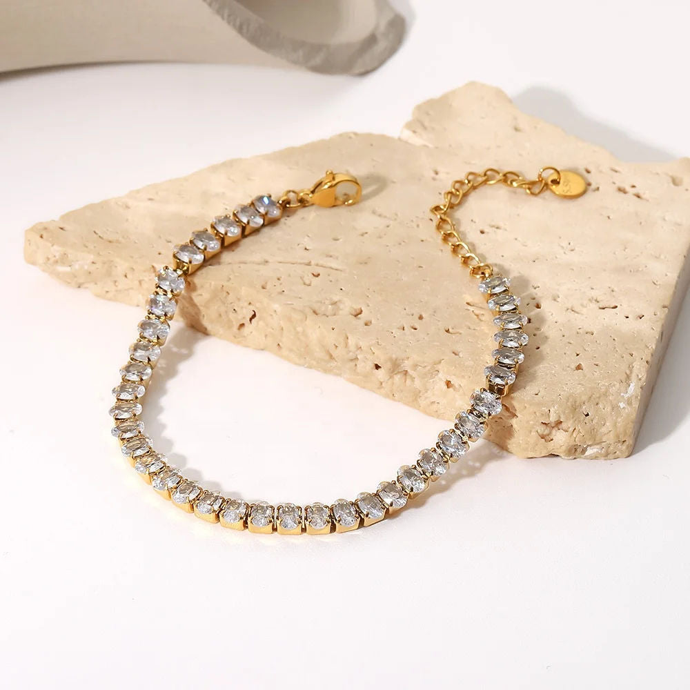 Diamond Desire Bracelet (6mm size stone) – 18K Gold Anti-Tarnish