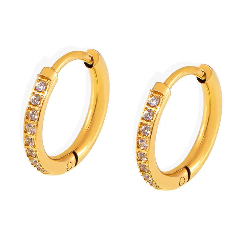 Raelyn Aura Hoops – Two-Tone 18K Gold Plated with Zirconia Accents
