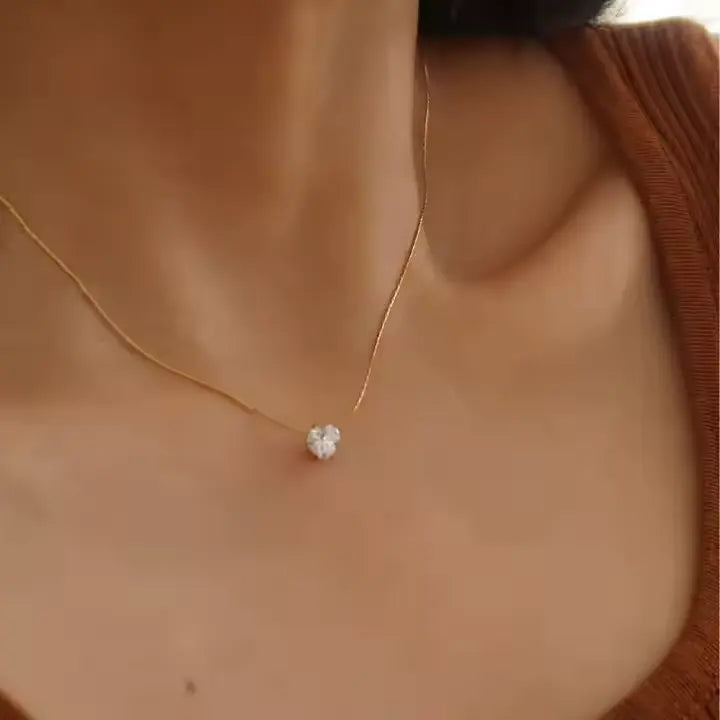 Heart Dainty Necklace - 18K Gold Anti-Tarnish