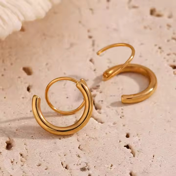 Diva Twina Hoops Light - 18K Gold Anti-Tarnish