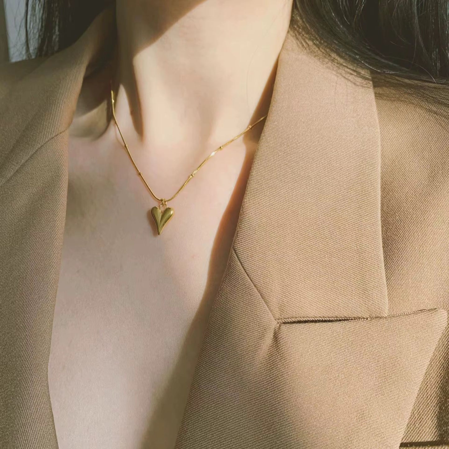 Elora Heart Necklace - 18K Gold Anti-Tarnish