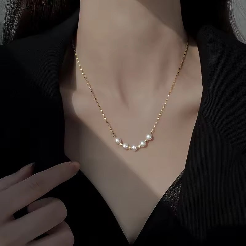 Aria Pearl Necklace - 18K Gold Anti-Tarnish
