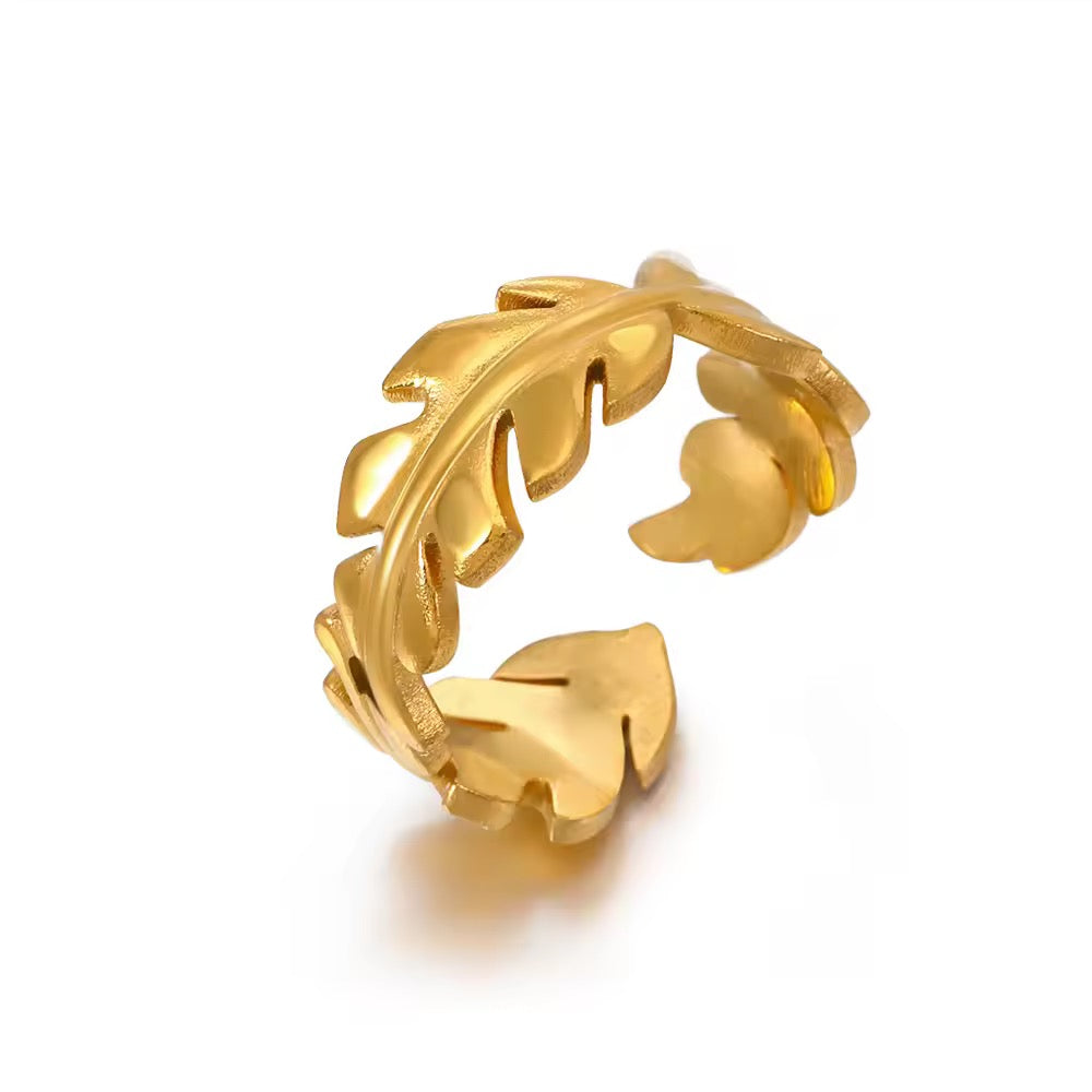 Camila Leaf Whisper - 18K Gold Plated Anti-Tarnish Ring
