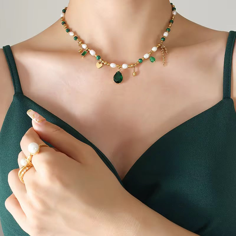 Hanna Verde Necklace - 18K Gold Anti-Tarnish