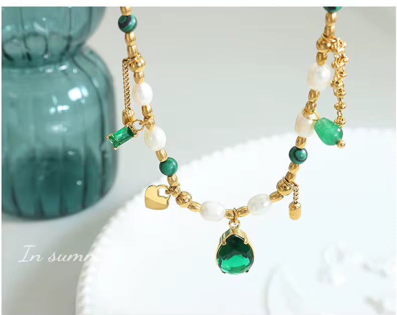Hanna Verde Necklace - 18K Gold Anti-Tarnish
