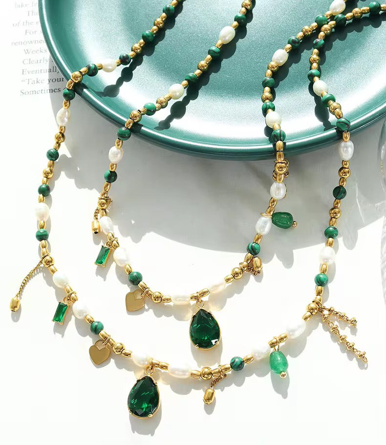 Hanna Verde Necklace - 18K Gold Anti-Tarnish