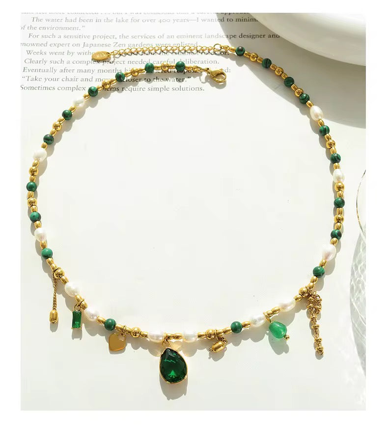 Hanna Verde Necklace - 18K Gold Anti-Tarnish